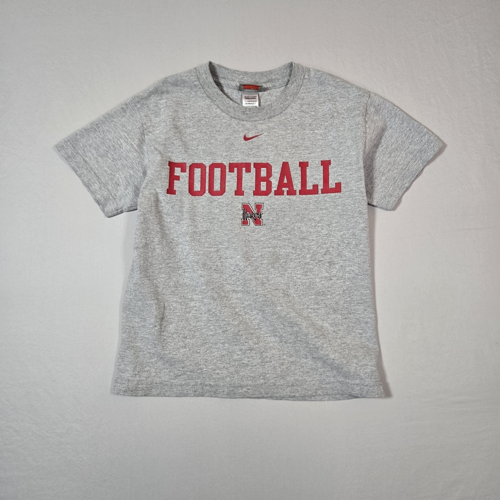 Vintage Nike Team Nebraska Huskers Football T-Shirt Gray Size Small 80s 90s